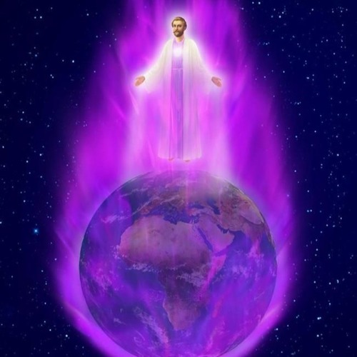 Master Saint Germain enfolding the Earth in Violet Fire